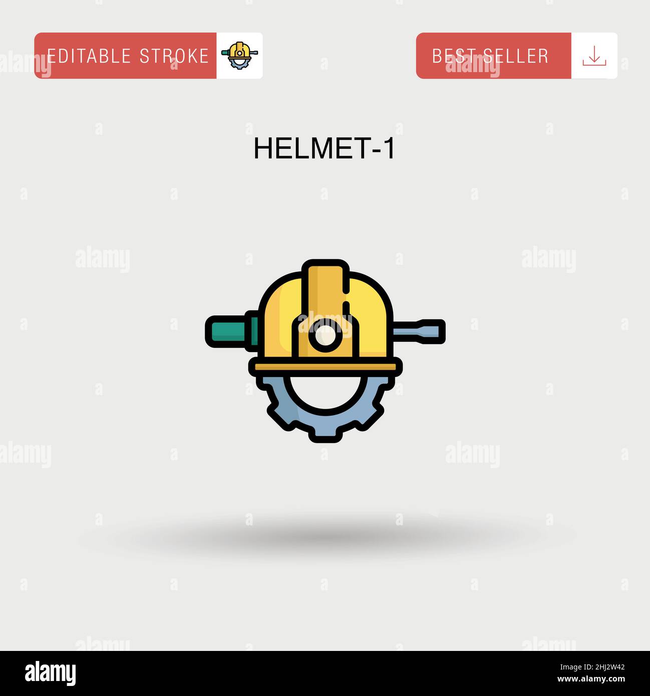 Helmet-1 icona vettore semplice. Illustrazione Vettoriale