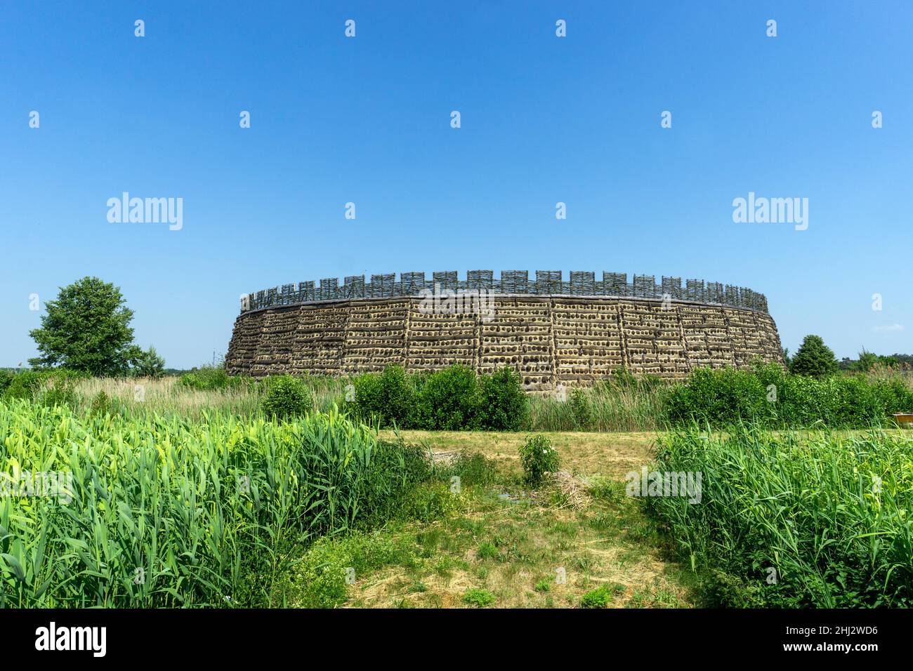 Slawenburg Raddusch, architettura, fortificazione, fortezza, muro di fortificazione, Caucasici, nessuna gente, copia, deserta, replica, replica, rotunda Foto Stock