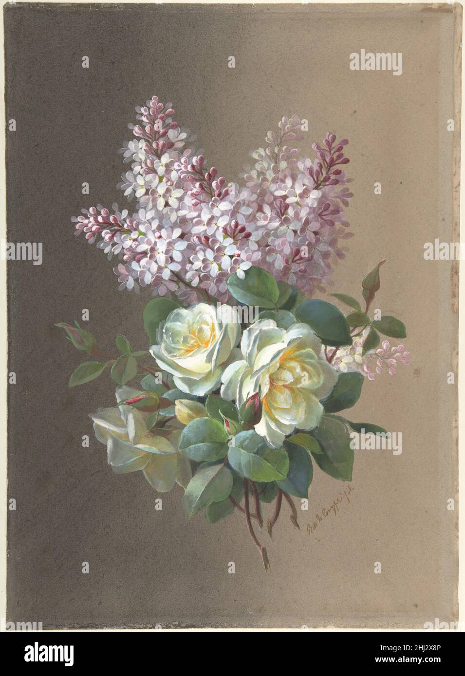 Fiori: Rose e Lilacs fine 19th–inizio 20th secolo Paul de Longpré francese. Fiori: Rose e Lilacs 337712 Foto Stock