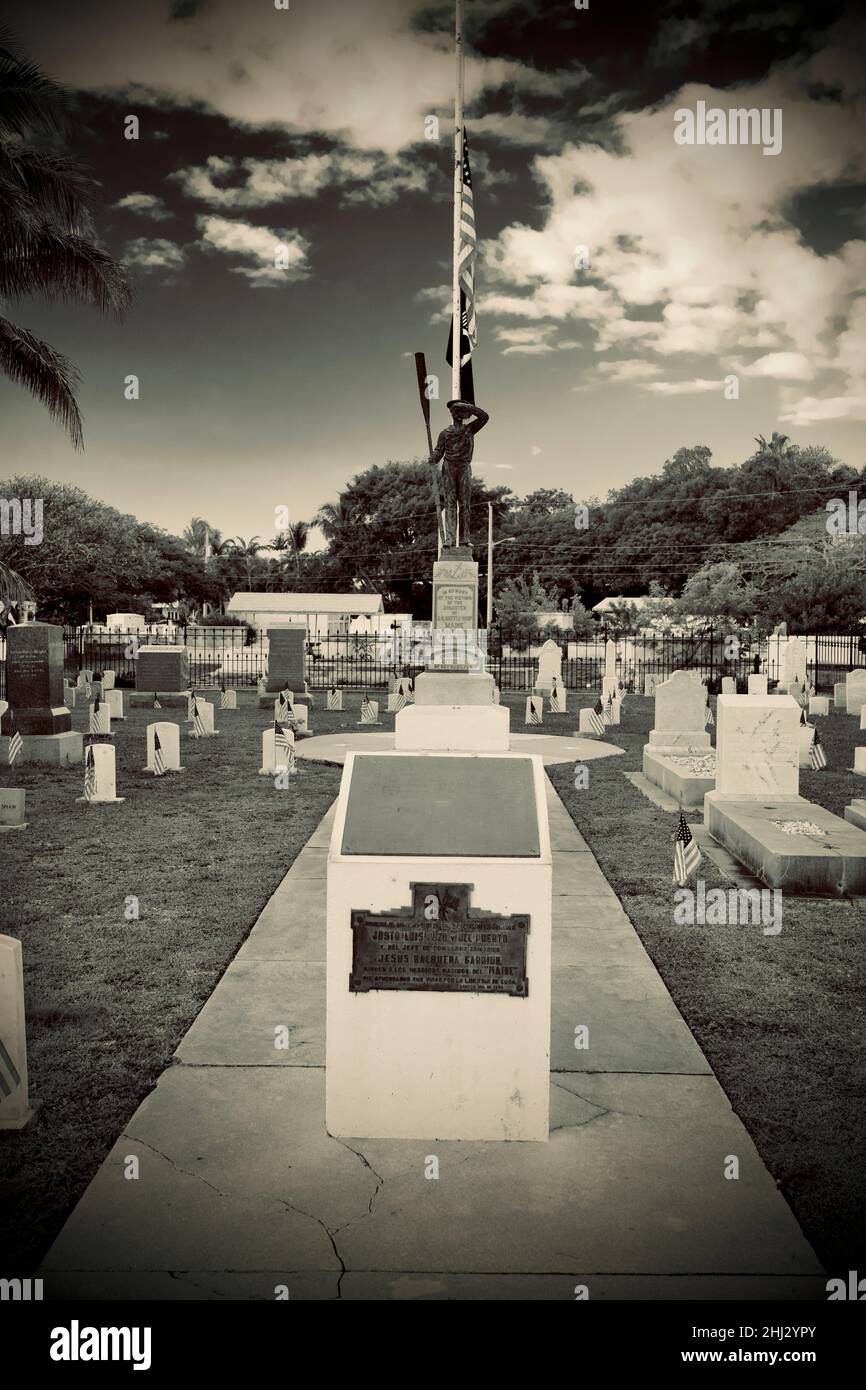 Cimitero di Key West a Key West, Florida, Florida, Stati Uniti d'America. Isola destinazione di vacanza per turismo rilassato. Foto Stock