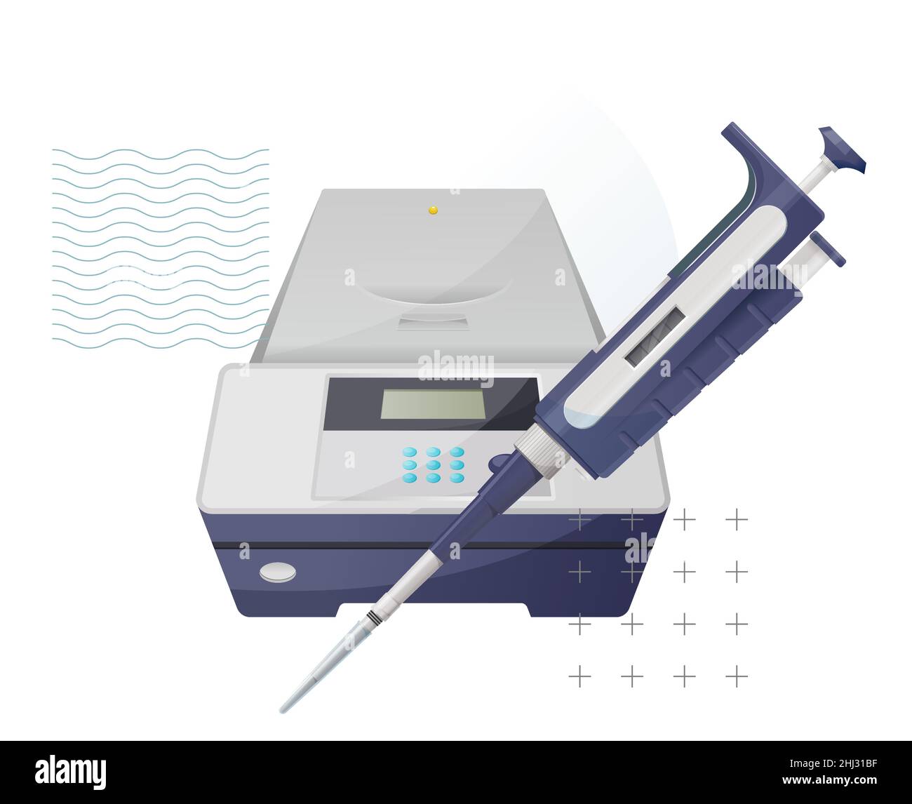 Apparecchiatura per laboratorio di analisi PCR - Illustrazione come file EPS 10 Illustrazione Vettoriale