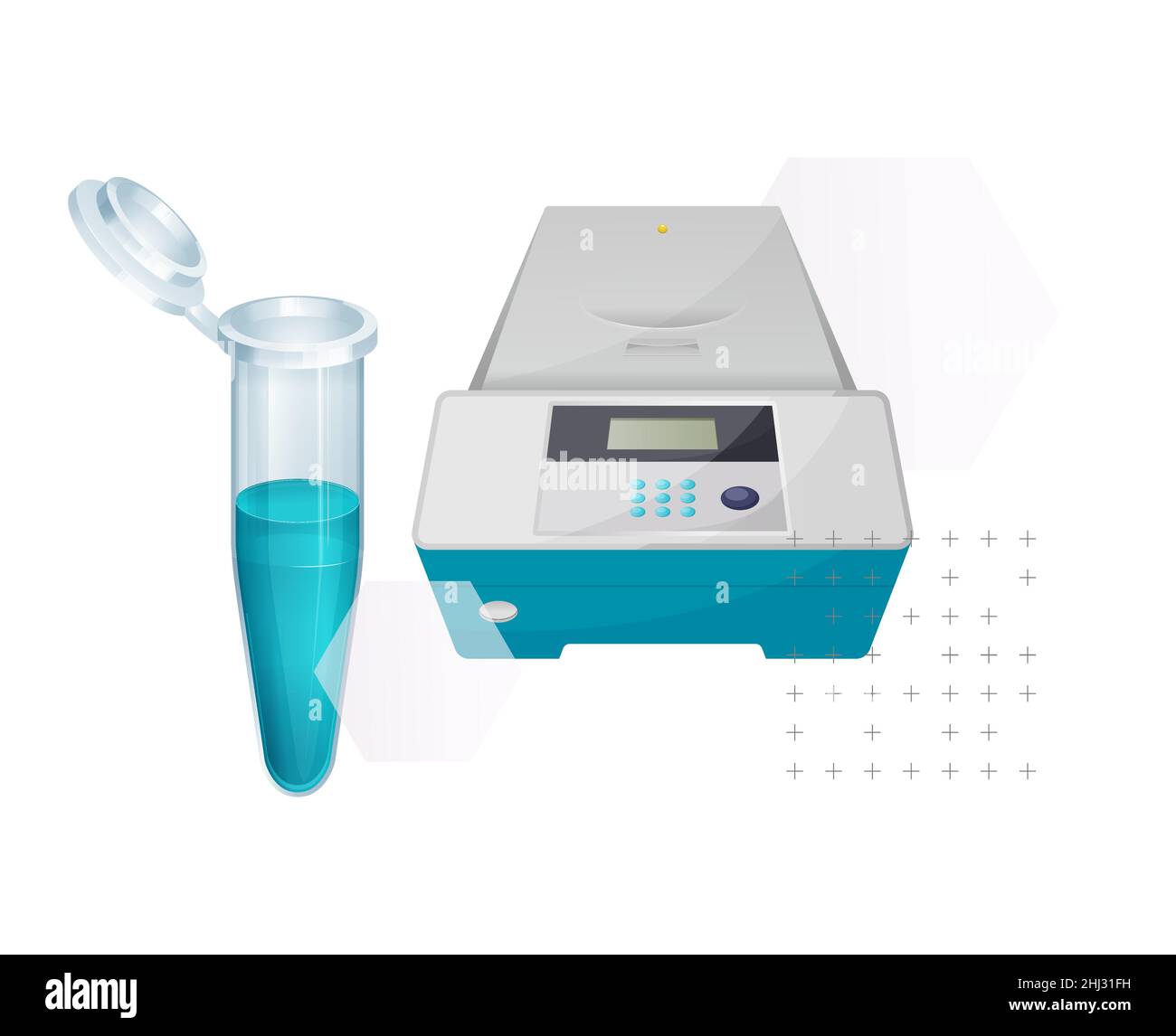 Apparecchiatura per laboratorio di analisi PCR - Illustrazione come file EPS 10 Illustrazione Vettoriale