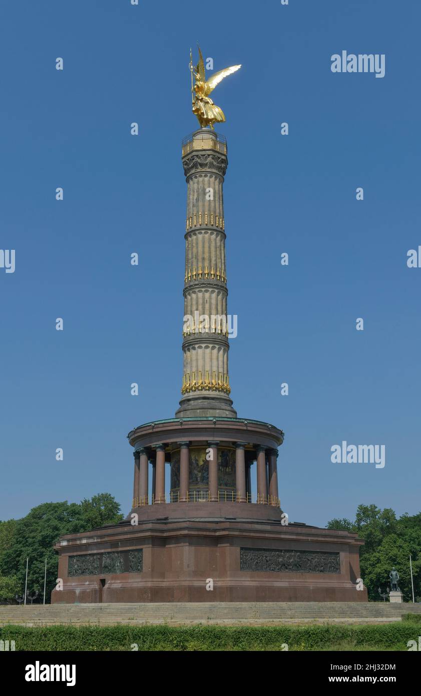 Colonna della Vittoria, Great Star, Tiergarten, Mitte, Berlino, Germania Foto Stock