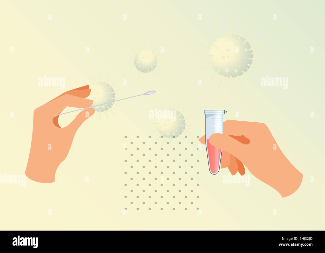 Tampone nasale - Test PCR - icona come file eps 10. Illustrazione Vettoriale