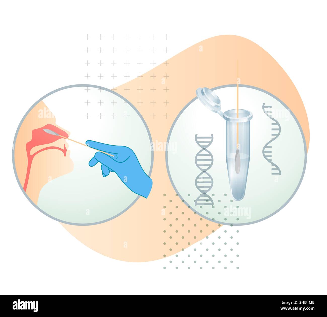 Test con tampone nasale - icona come file eps 10. Illustrazione Vettoriale
