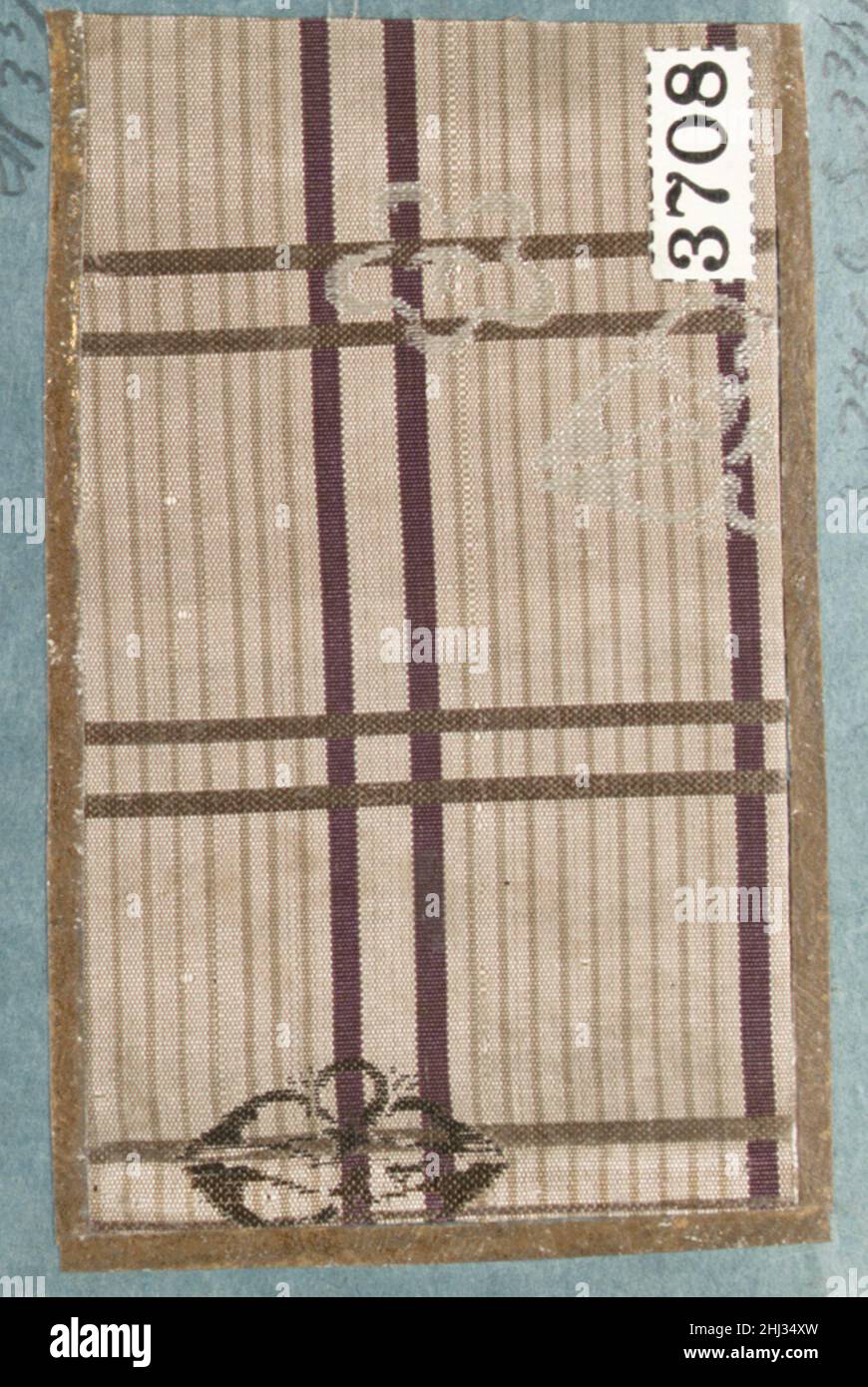 Esempio tessile da esempio di Libro 19th secolo Giappone. Campione di tessuto dal libro campione 68185 Foto Stock