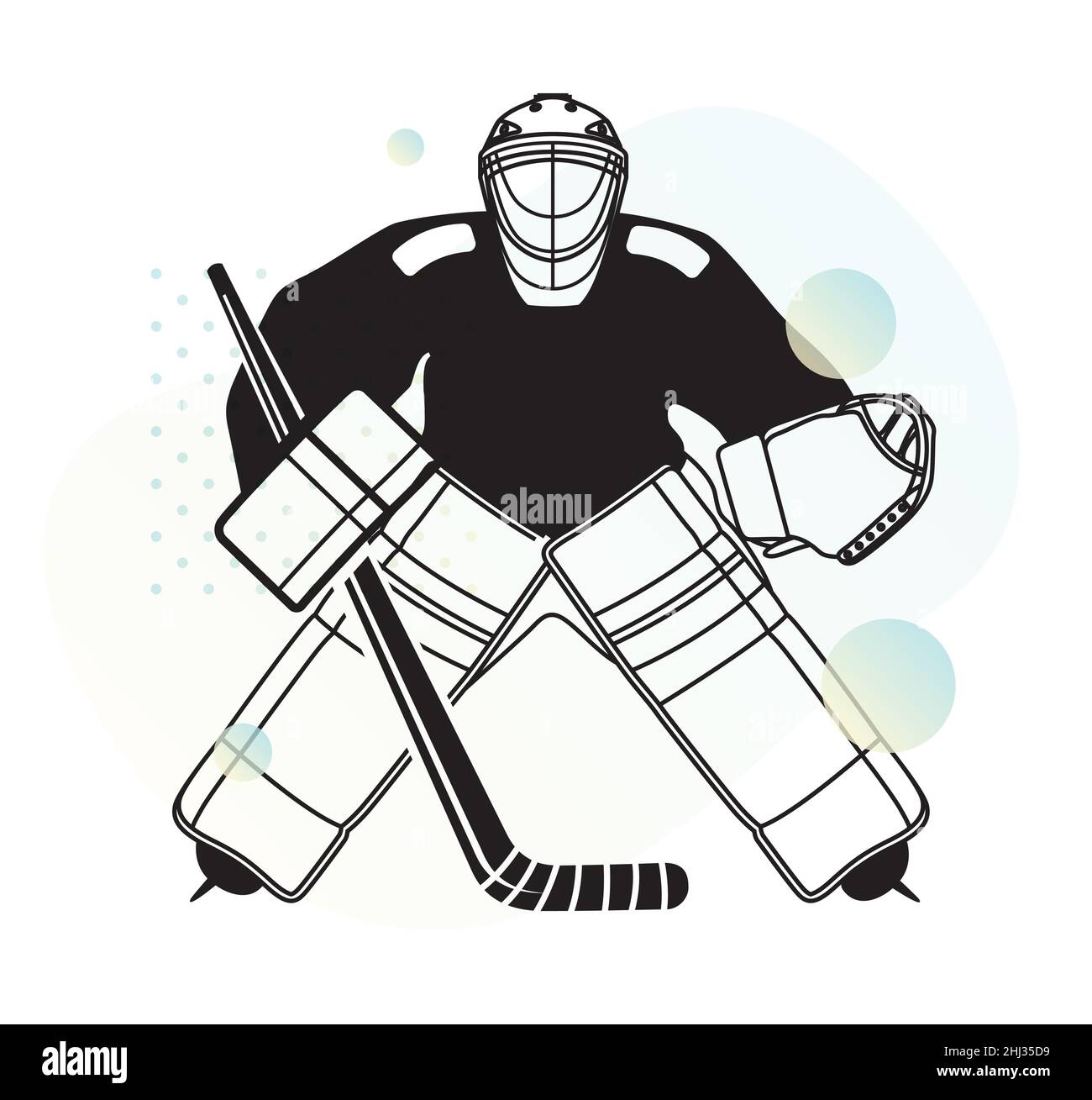 Giocatore di hockey su ghiaccio - Illustrazione come file EPS 10 Illustrazione Vettoriale