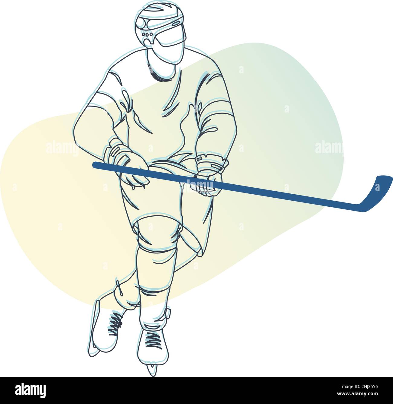 Giocatore di hockey su ghiaccio - Illustrazione come file EPS 10 Illustrazione Vettoriale