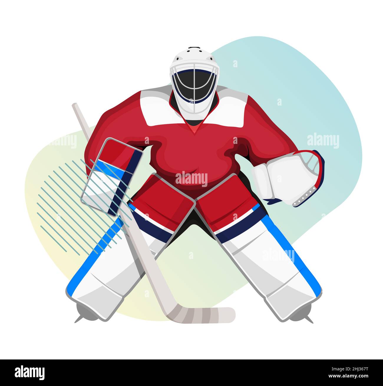 Giocatore di hockey su ghiaccio - Illustrazione come file EPS 10 Illustrazione Vettoriale