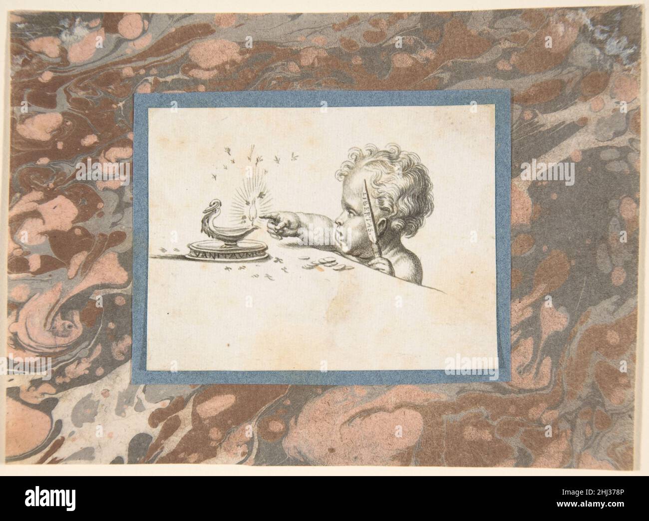 Allegoria di vita fine 16th–inizio 17th secolo Anonimo, svizzero, fine 16th a inizio 17th secolo svizzero. Allegoria della vita 380389 artista: Anonimo, svizzero, fine 16th a inizio 17th secolo, allegoria della vita, fine 16th?inizio 17th secolo, penna e inchiostro grigio, foglio: 2 1/4 x 2 15/16 pollici. (5,7 x 7,5 cm). Il Metropolitan Museum of Art, New York. Acquisto, regalo Jean A. Bonna, 2007 (2007.223.16) Foto Stock