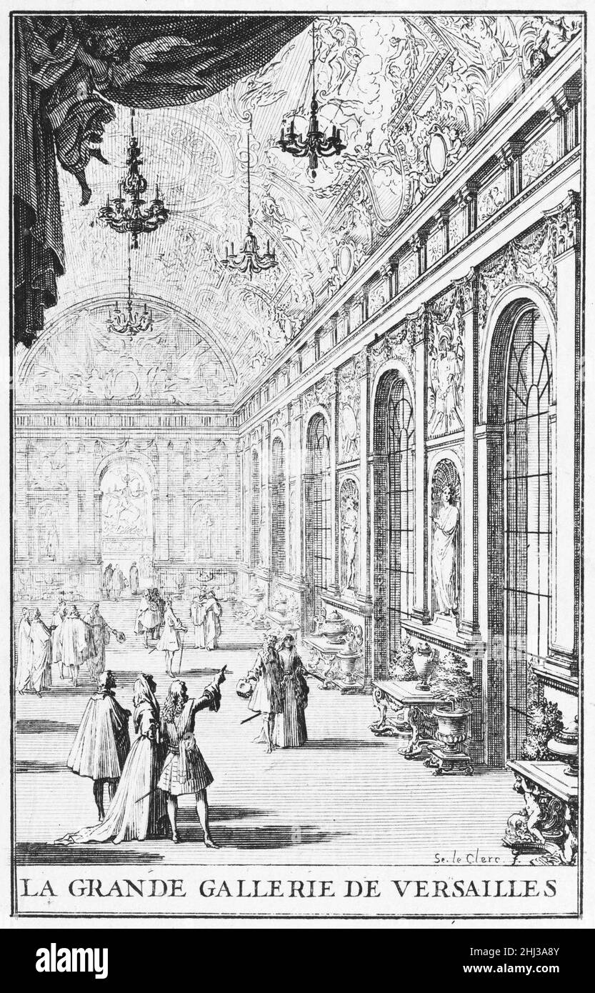 Sébastien Leclerc i, Galerie des Glaces a Versailles, 1684. Foto Stock