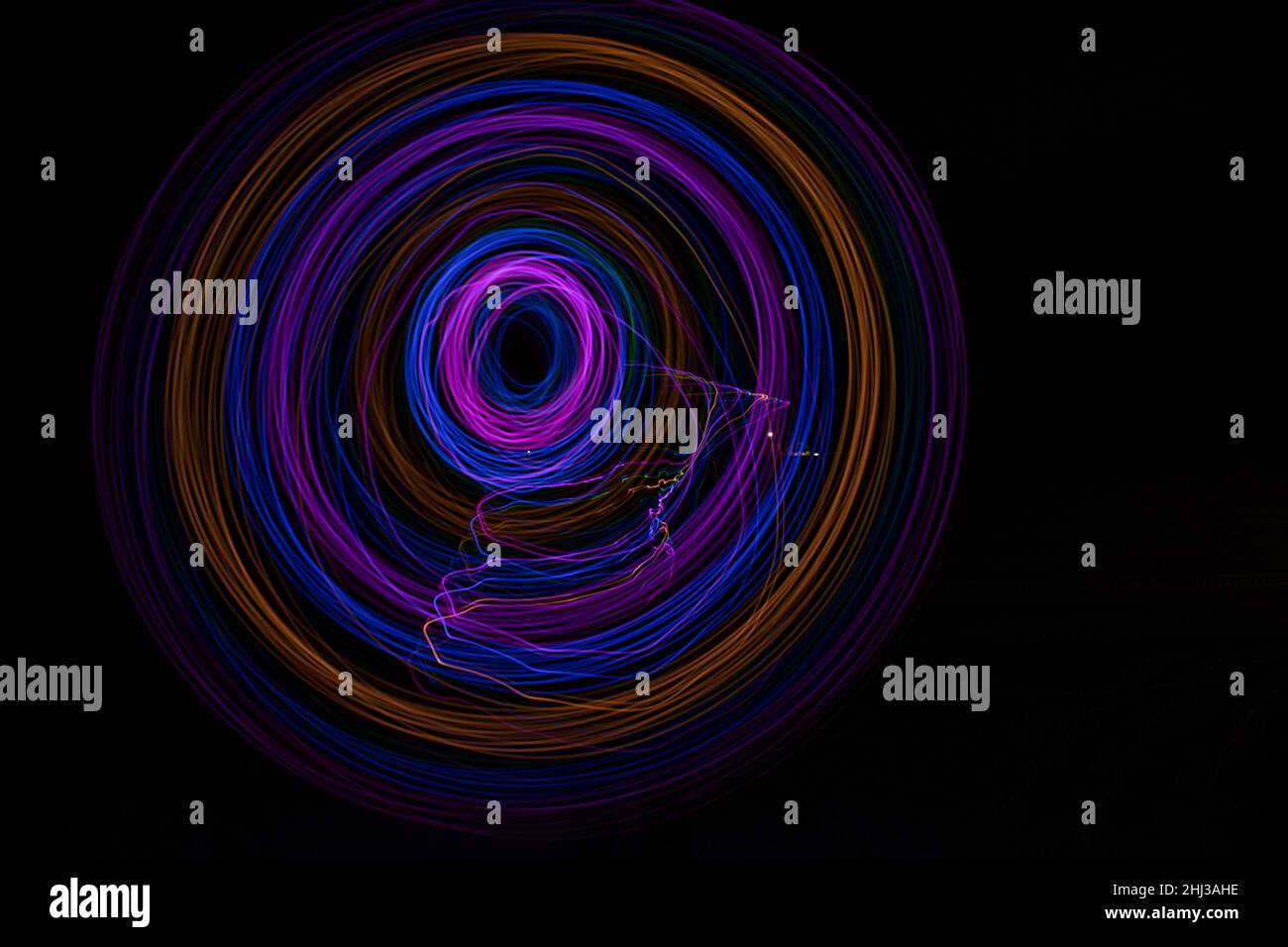 Multicolore LED pittura chiara forma circolare o zero o lettera o sfondo astratto Foto Stock
