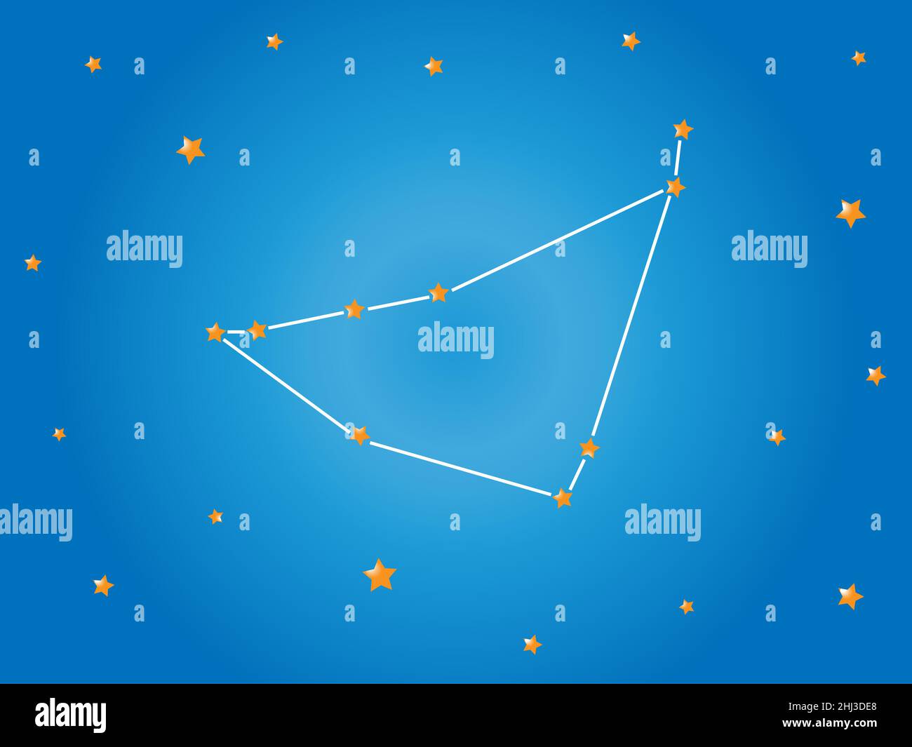 Capricornus costellazione stelle nello spazio esterno. Segno zodiaco Capricornus linee di costellazione. Illustrazione vettoriale. Illustrazione Vettoriale