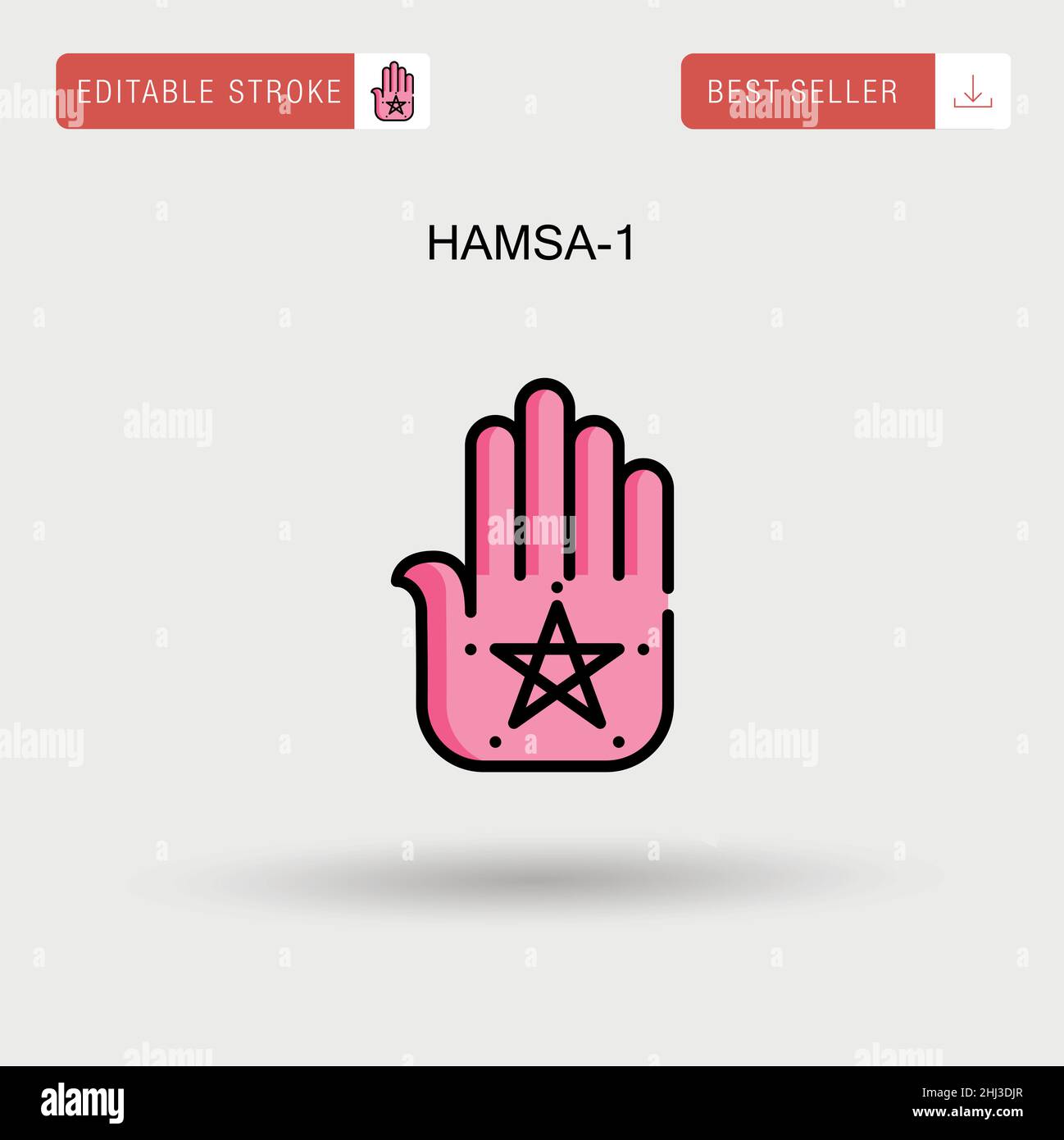 HAMSA-1 icona vettore semplice. Illustrazione Vettoriale