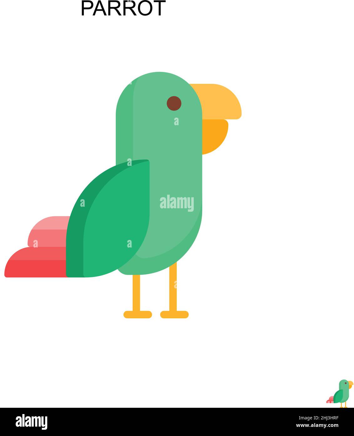 Icona vettore semplice Parrot. Modello di disegno del simbolo di illustrazione per l'elemento dell'interfaccia utente mobile Web. Illustrazione Vettoriale