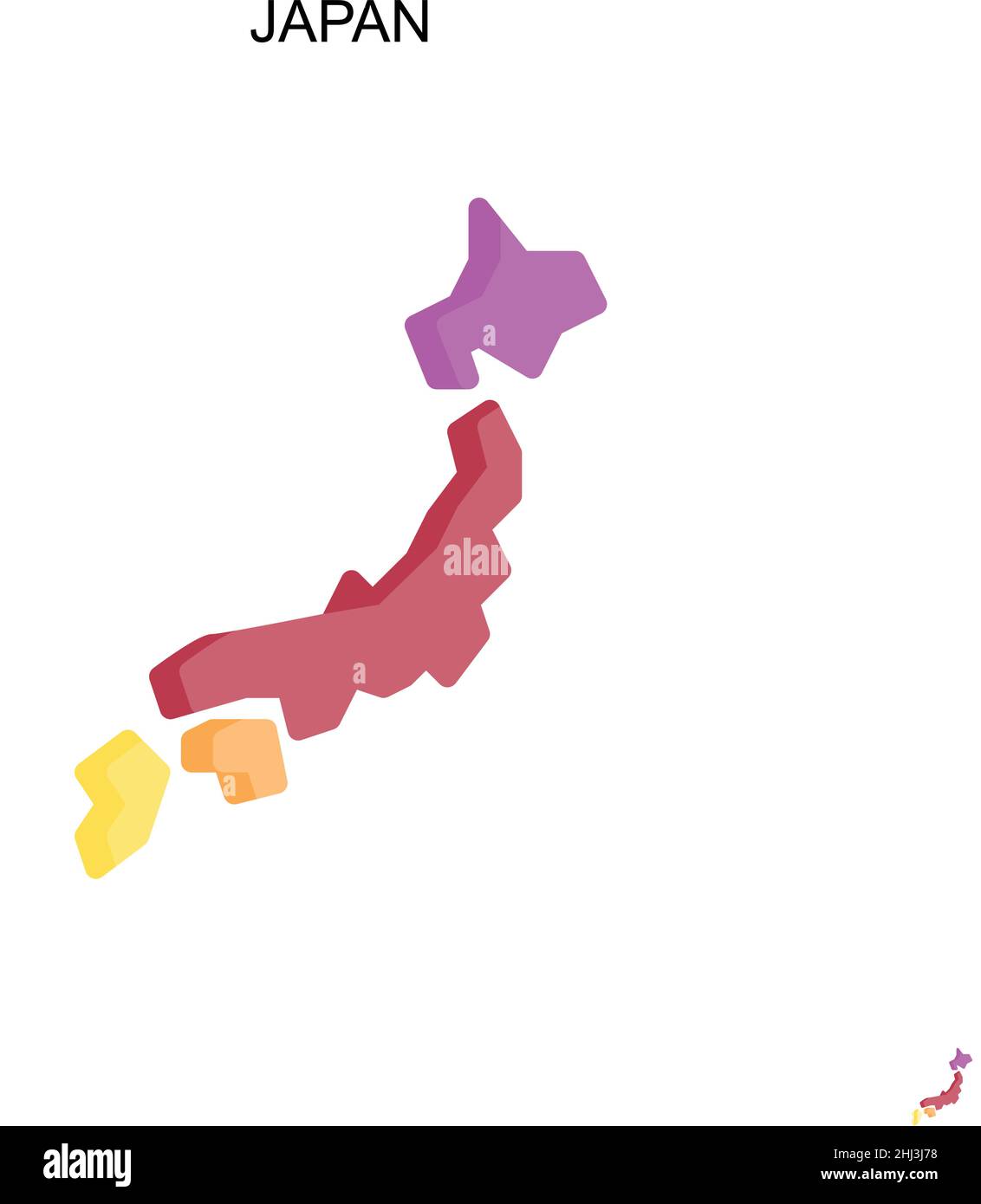 Icona vettore semplice Giappone. Modello di disegno del simbolo di illustrazione per l'elemento dell'interfaccia utente mobile Web. Illustrazione Vettoriale