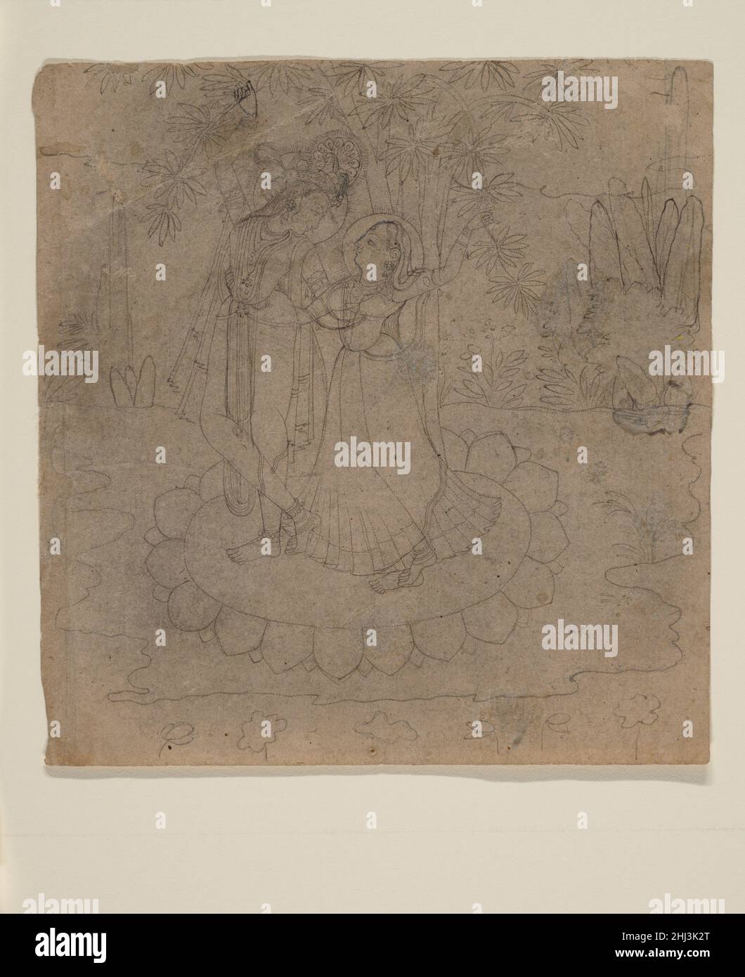 Krishna e Radha in piedi su una loto fine 19th–inizio 20th secolo India (Rajasthan). Krishna e Radha in piedi su una Lotus 74708 Foto Stock Krishna e Radha in piedi su una loto fine 19th–inizio 20th secolo India (Rajasthan). Krishna e Radha in piedi su una Lotus 74708 Foto Stock