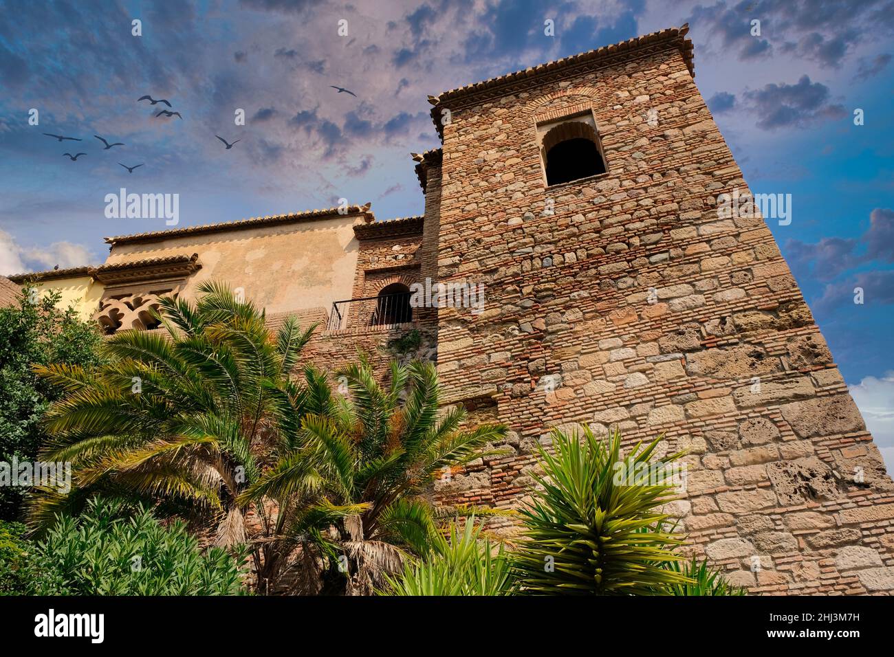 Fortezza di la Alcazaba a Malaga (Spagna) Foto Stock