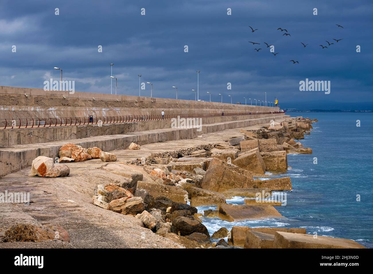 Spiaggia Dique del oeste nel porto di Palma di Maiorca Foto Stock