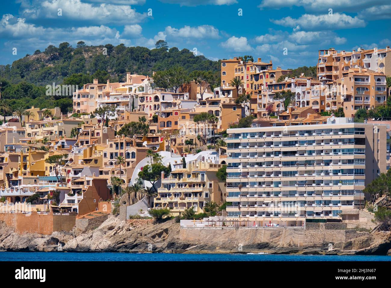 Massiccia costruzione di case turistiche nella costa di Maiorca Foto Stock