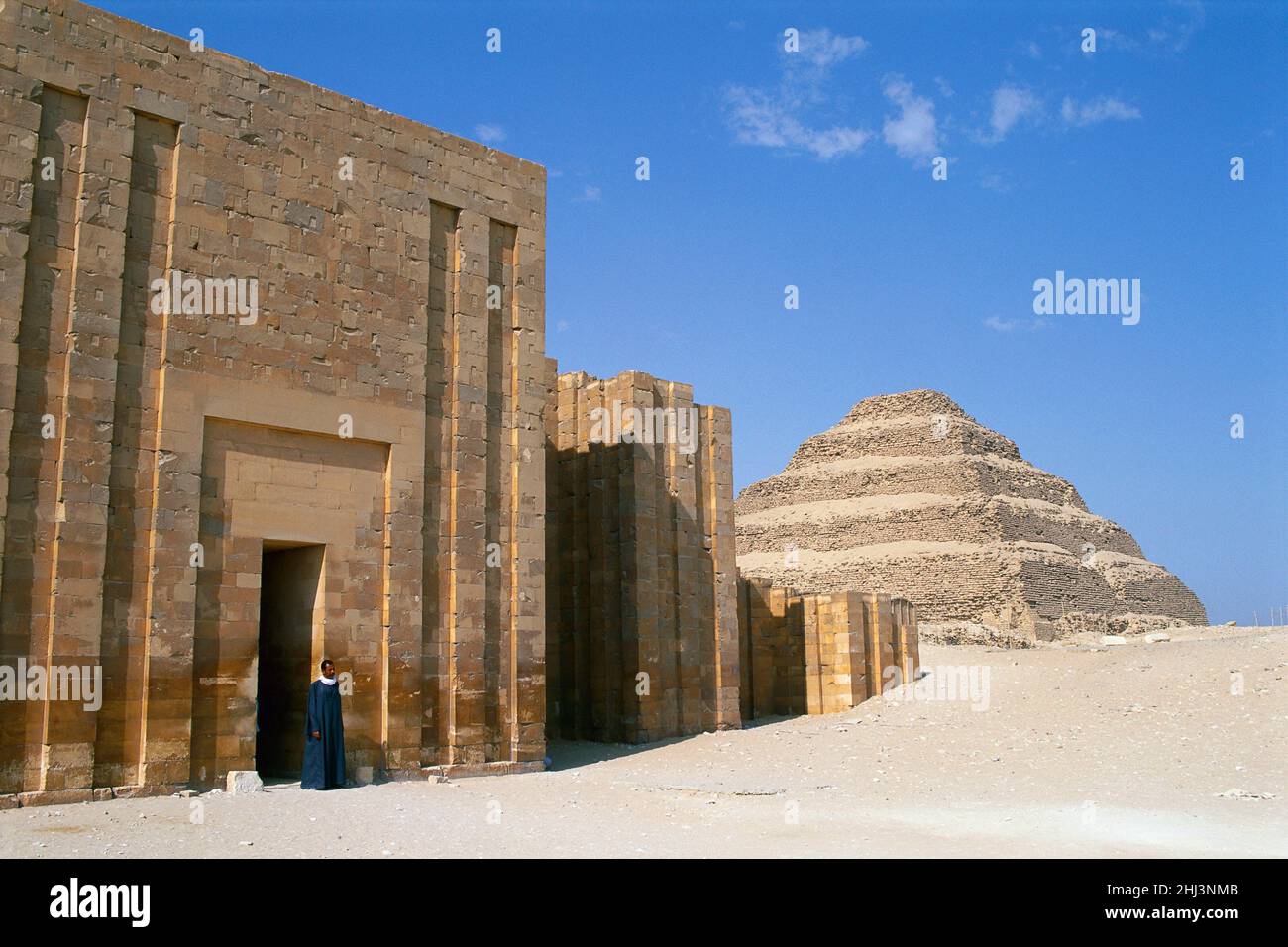 La piramide a gradoni di Djoser Saqqarah, Egitto Foto Stock