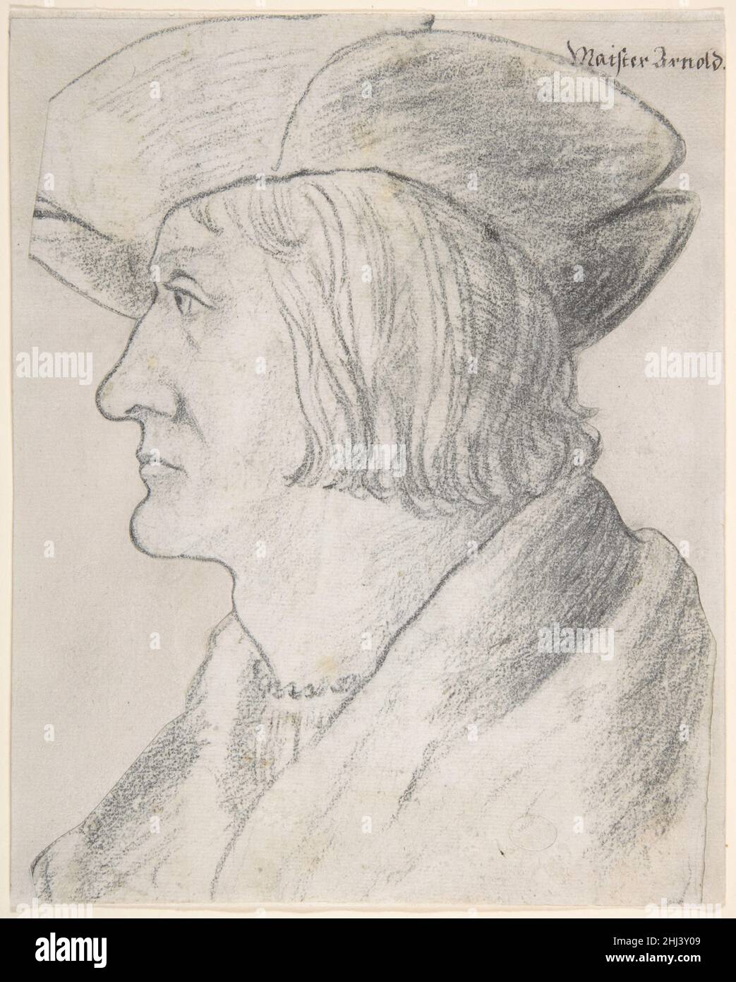 Ritratto di Simon von Liebenstein (?) circa 1516 Hans Schwarz tedesco questo ritratto sensibile è uno di una serie di circa 168 disegni che si dice siano stati di proprietà del patrizio Pfinzing famiglia di Nurnberg. Originariamente attribuiti ad Albrecht Durer, furono correttamente riassegnati al celebre medalista tedesco Hans Schwarz alla fine del XIX secolo dopo la scoperta del suo frammentario monogramma sul verso di un disegno. La loeuvre di Schwarz include notevoli ritratti di profilo dei burghers del primo Rinascimento tedesco, imponenti nella qualità come l'immaginario sulle monete antiche. Il disegno Lehman Foto Stock