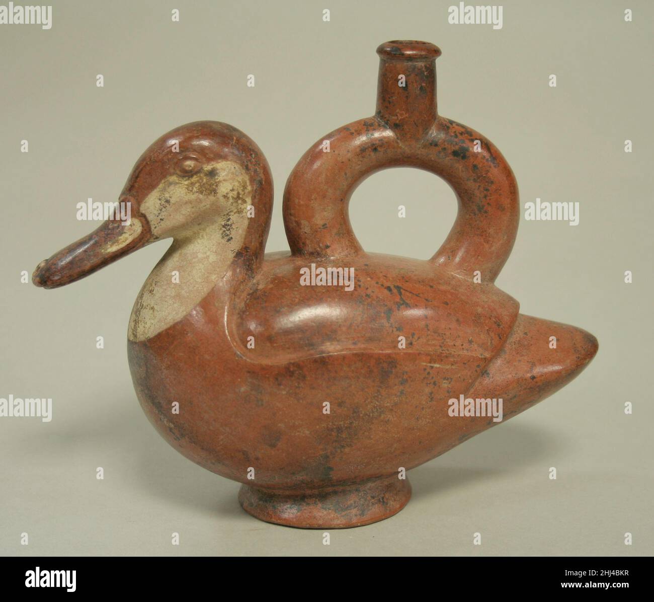 Bottiglia per beccuccio a staffa 2nd–5th Century Moche. Flacone tubo di lancio a staffa 317749 Foto Stock