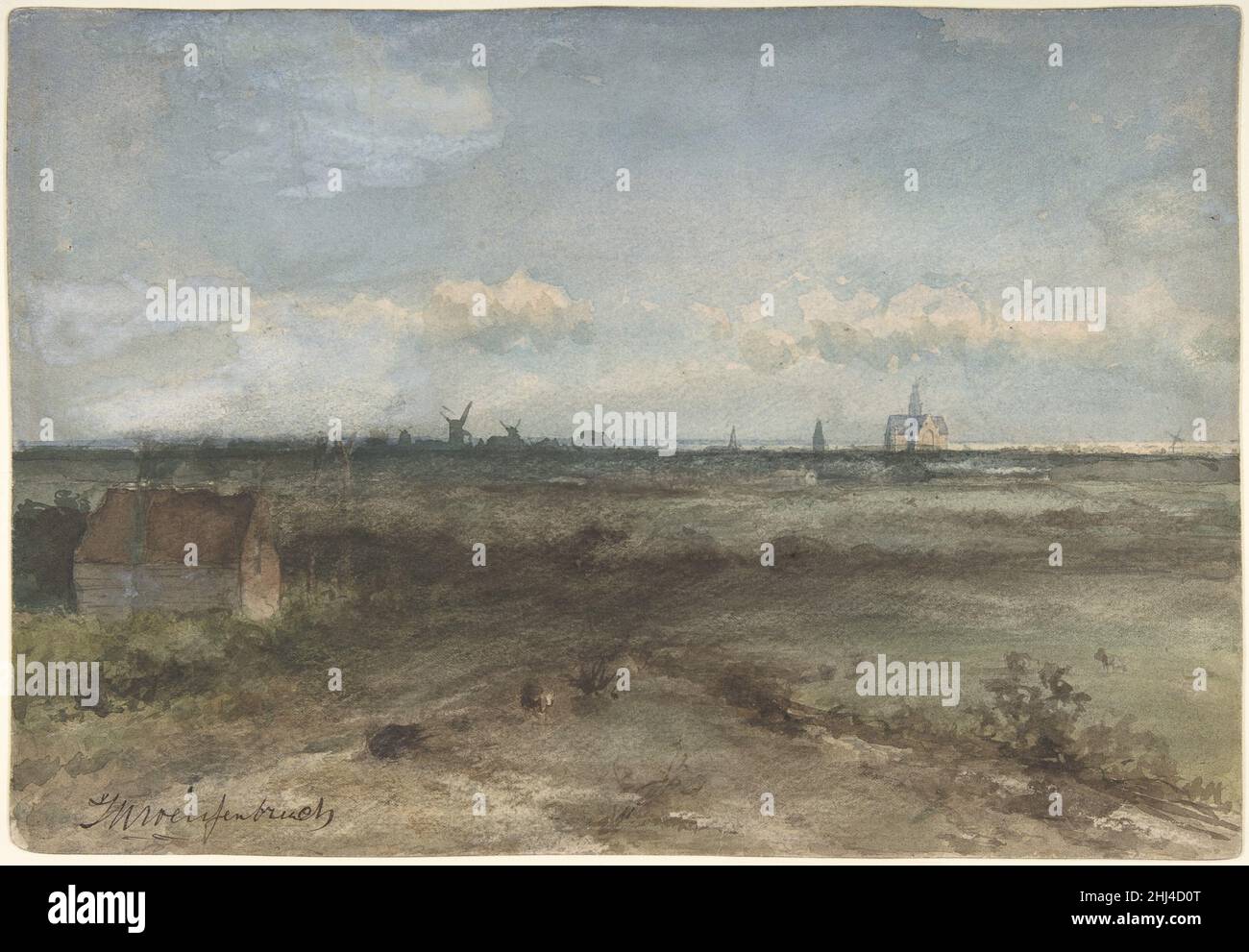 Vista di Haarlem dalle dune metà del 19th–inizio del 20th secolo Jan Hendrik Weissenbruch olandese. Vista di Haarlem dalle dune. Jan Hendrik Weissenbruch (olandese, l'Aia 1824–1903 l'Aia). Metà del 19th–inizio del 20th secolo. Acquerello su carta. Disegni Foto Stock Vista di Haarlem dalle dune metà del 19th–inizio del 20th secolo Jan Hendrik Weissenbruch olandese. Vista di Haarlem dalle dune. Jan Hendrik Weissenbruch (olandese, l'Aia 1824–1903 l'Aia). Metà del 19th–inizio del 20th secolo. Acquerello su carta. Disegni Foto Stock