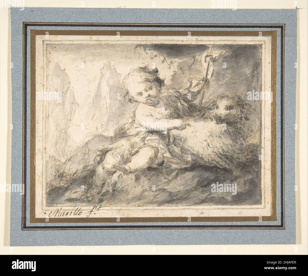 Il Bambino San Giovanni Battista 1618–82 Bartolomé Estebán Murillo spagnolo. Il Bambino San Giovanni Battista 336190 Foto Stock