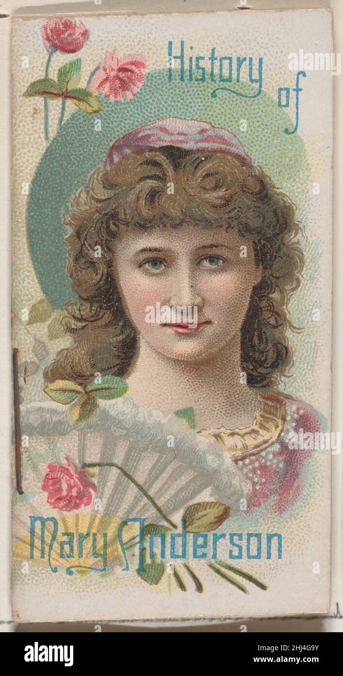 Storia di Mary Anderson, dalle storie dei poveri ragazzi e delle persone famose serie di libretti (N79) per le sigarette Duke marca 1888 pubblicato da W. Duke, Sons & Co. American Miniature libretti dalla serie 'Stories of Poor Boys and Other Famous People' (N79), Pubblicato in un set di 50 opuscoli nel 1888 per promuovere le sigarette di marca W. Duke Sons & Co. Ogni libretto è composto da 16 pagine con copertine e comprende gli stracci per ricchezze biografia di una figura famosa. Storia di Mary Anderson, dalle storie dei poveri ragazzi e della famosa serie di libri (N79) per le sigarette Duke brand. 1888. Commerci Foto Stock