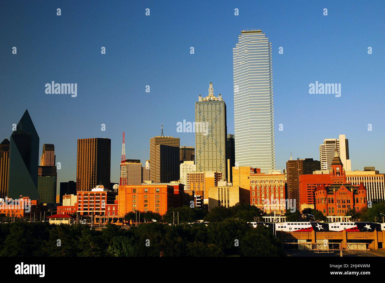 Lo skyline di Dallas, Texas Foto Stock