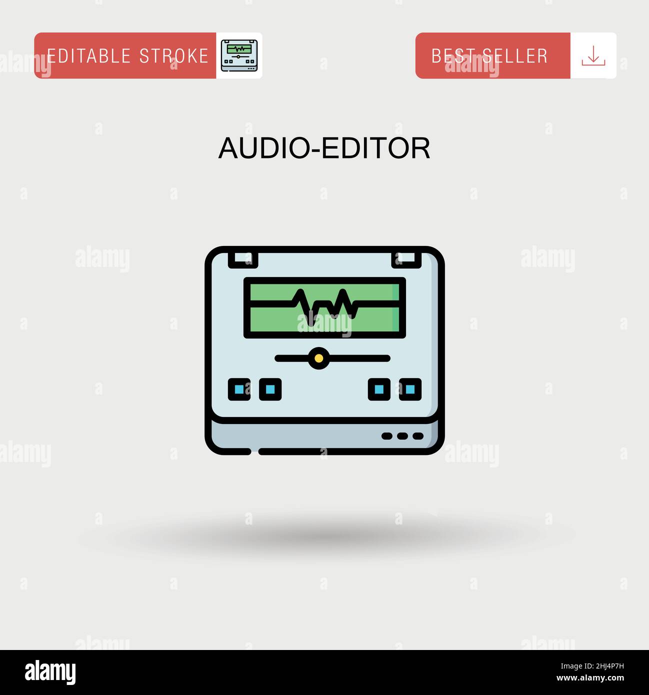 Semplice icona vettoriale dell'editor audio. Illustrazione Vettoriale