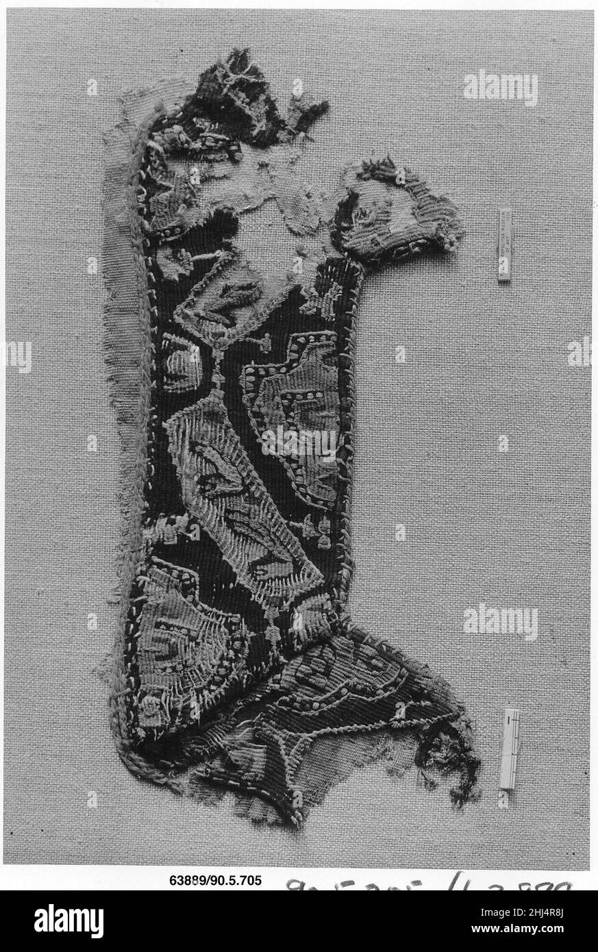 Frammento tessile 6th secolo. Frammento tessile 444184 Foto Stock