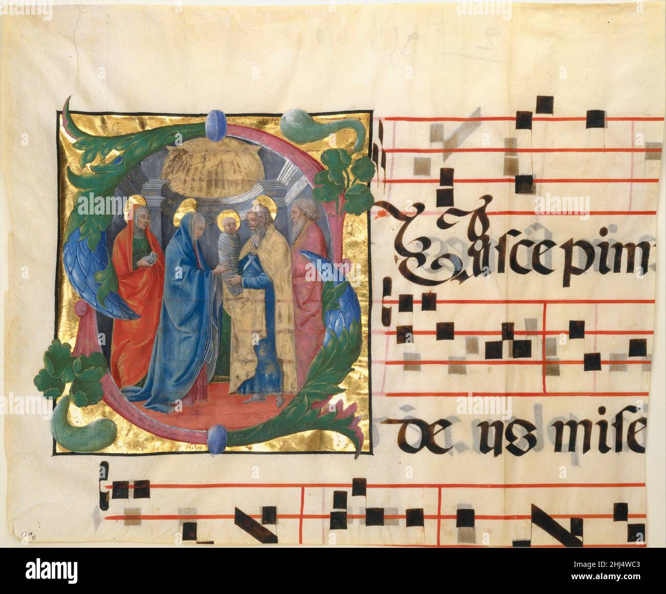 Manoscritto illuminazione con la Presentazione nel Tempio in una S iniziale, da un graduale 1450–60 attribuito a Cosmè Tura (Cosimo di Domenico di Bonaventura) Italiano Ascolta gli esperti illuminano la storia di questa opera ascolta Riproduci o pausa #2853. Initial S with the Presentation in the Temple supported by Bloomberg Philanthropies Siamo spiacenti, la trascrizione di questa traccia audio non è attualmente disponibile. Stiamo lavorando per rendere disponibile Il più presto possibile. Illuminazione manoscritta con la presentazione nel Tempio in una S iniziale, da un graduale 463545 Foto Stock