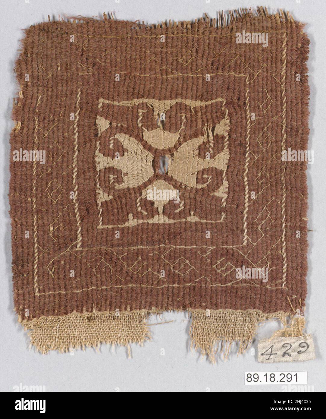 Frammento tessile 4th secolo. Frammento tessile 443503 Foto Stock