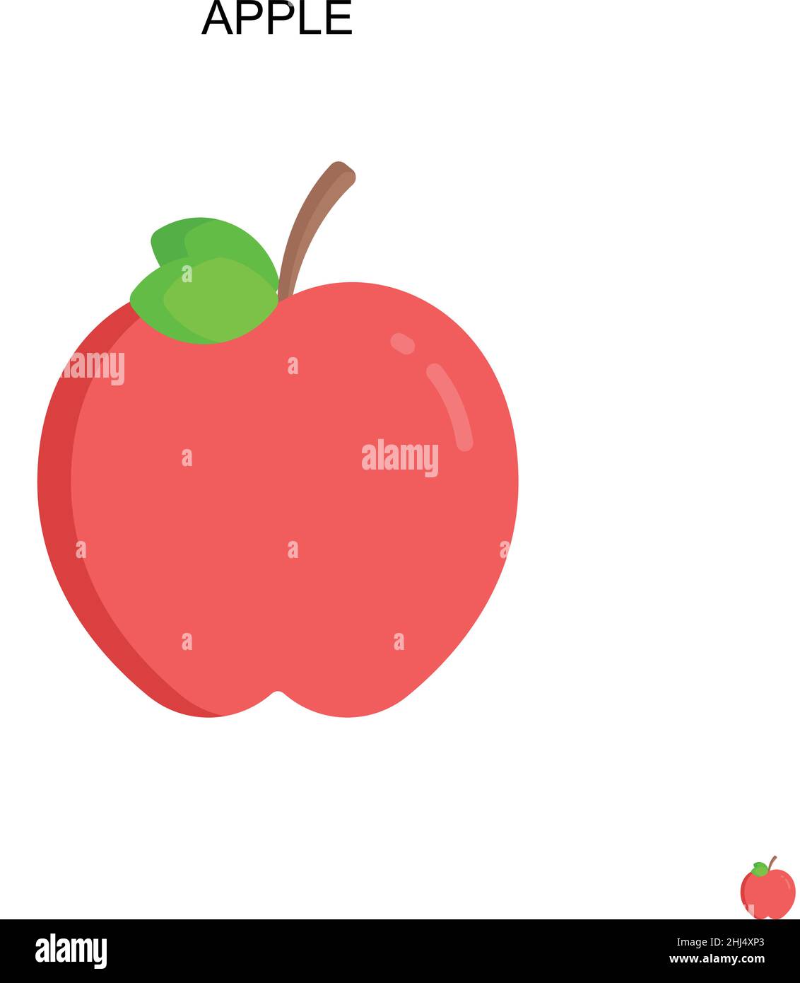 Icona Apple Simple Vector. Modello di disegno del simbolo di illustrazione per l'elemento dell'interfaccia utente mobile Web. Illustrazione Vettoriale