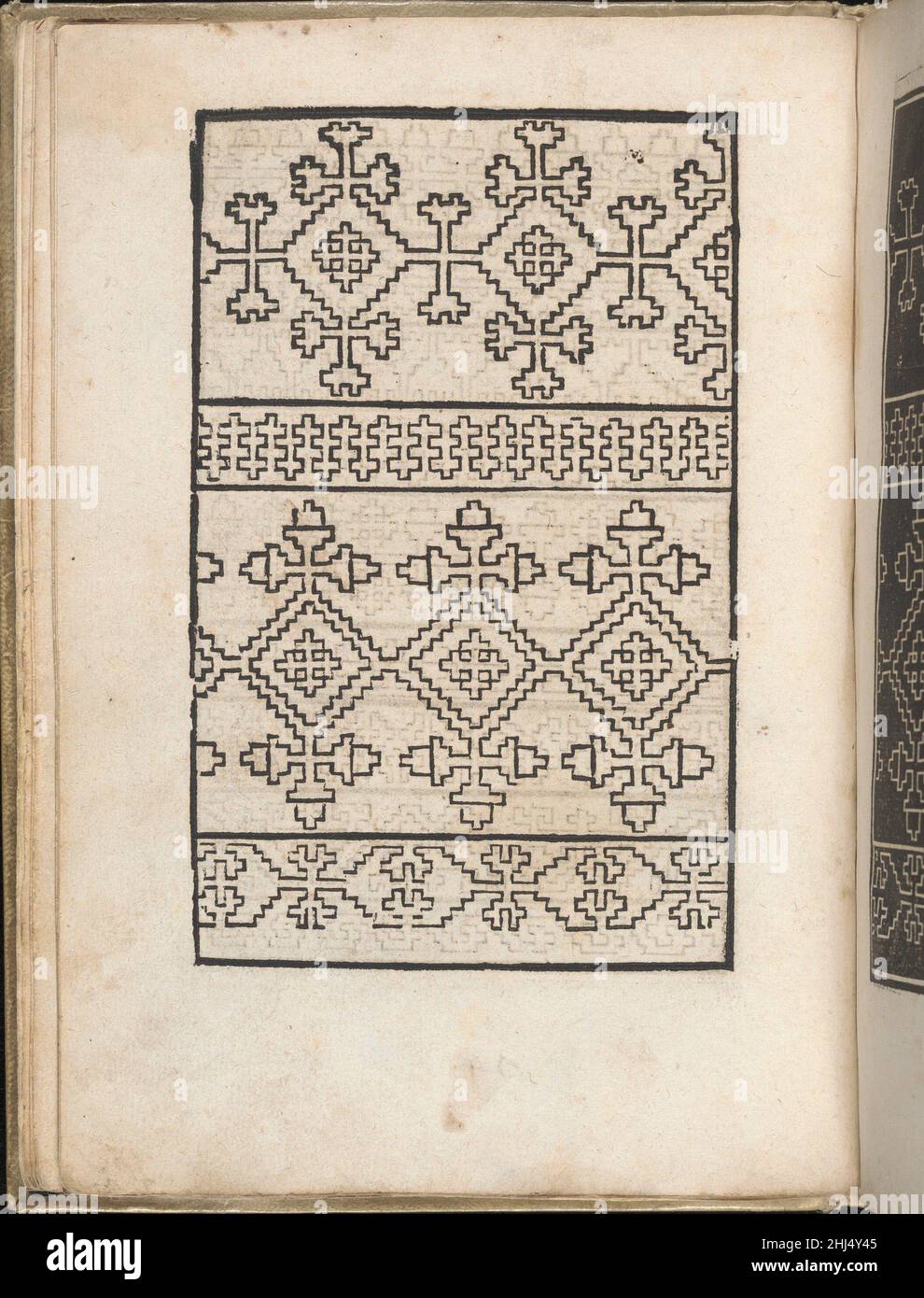 Eyn nuovo kunstlichboich, pagina 9r 1529 Peter Quentel tedesco pubblicato da Peter Guentel, Colonia, bordo in legno disegnato da Anton Woensam von Worms, tedesco, attivo primo mezzo 16th secolo, morto 1538.traduzione italiana del titolo pagina, illustrato titolo pagina, ritratto di Carlo V, 46 pagine di disegni tra cui pagine dell'alfabeto.. Eyn nuovo kunstlichboich, pagina 9r 680778 Foto Stock