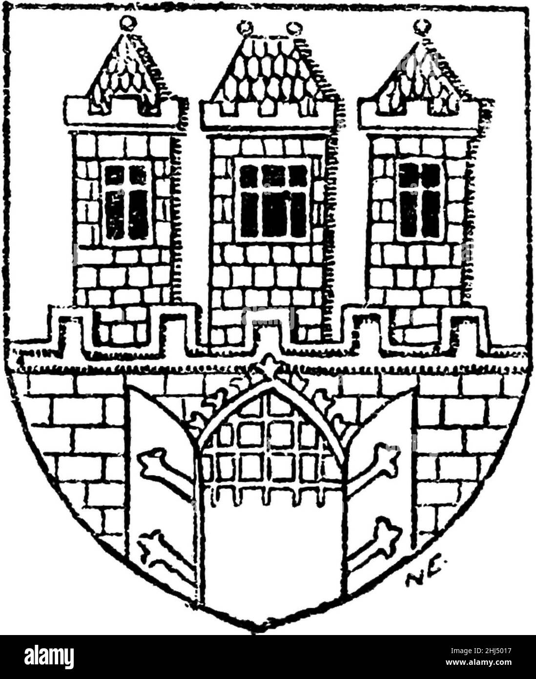 Storia di Praga (1920), scudo della Città Vecchia. Foto Stock