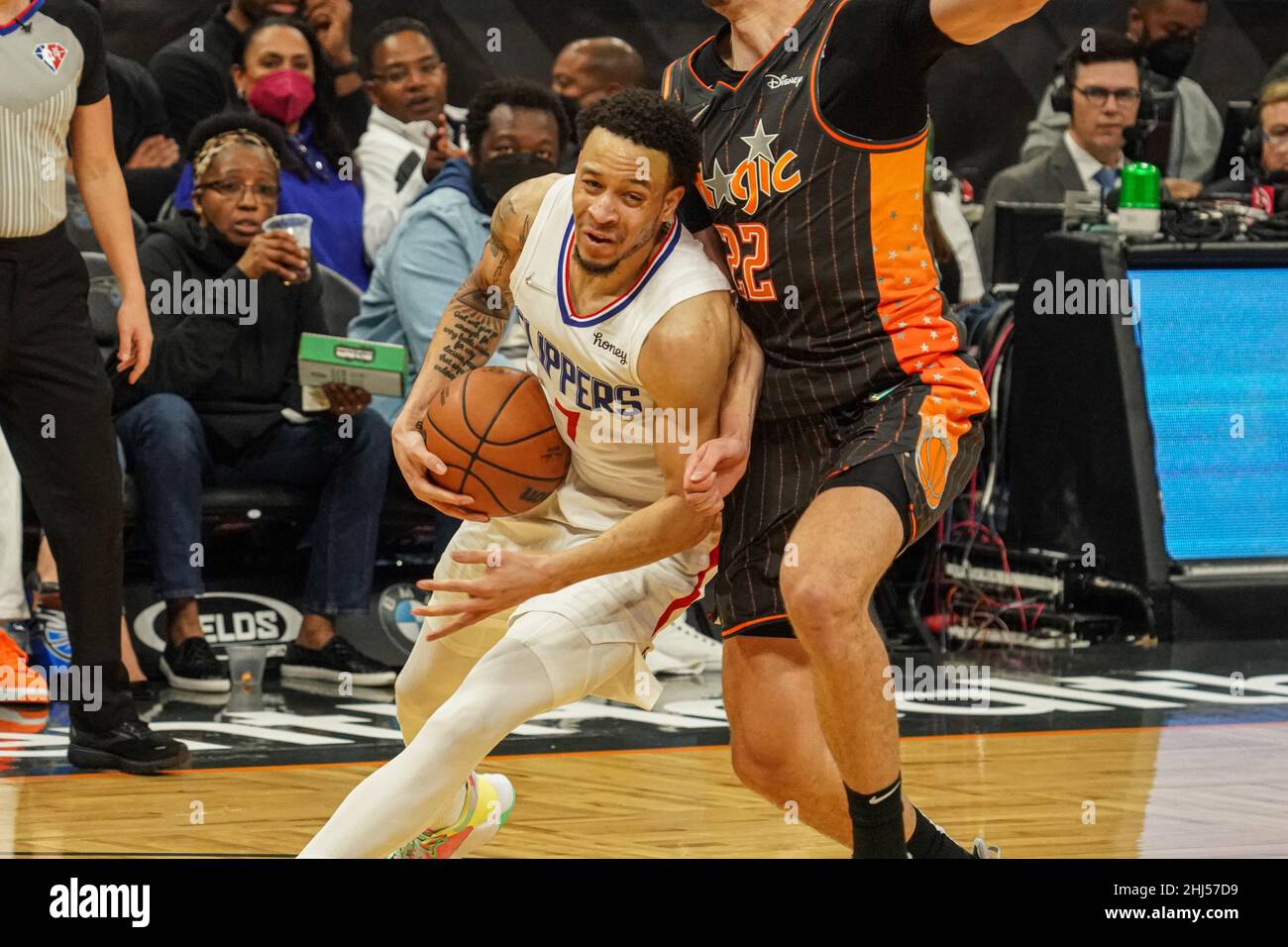 Orlando, Florida, USA, 26 gennaio 2022, Los Angeles Clippers Shooting Guard Amir Coffey #7 durante la seconda metà all'Amway Center. (Photo Credit: Marty Jean-Louis) Credit: Marty Jean-Louis/Alamy Live News Foto Stock