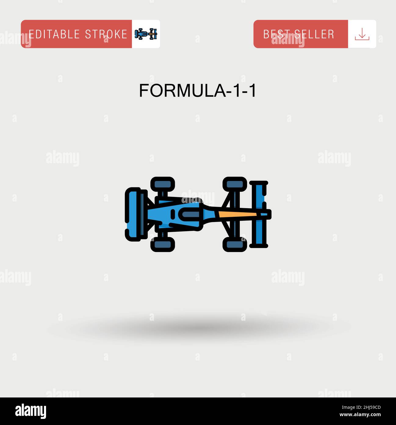 Formula-1-1 icona vettore semplice. Illustrazione Vettoriale