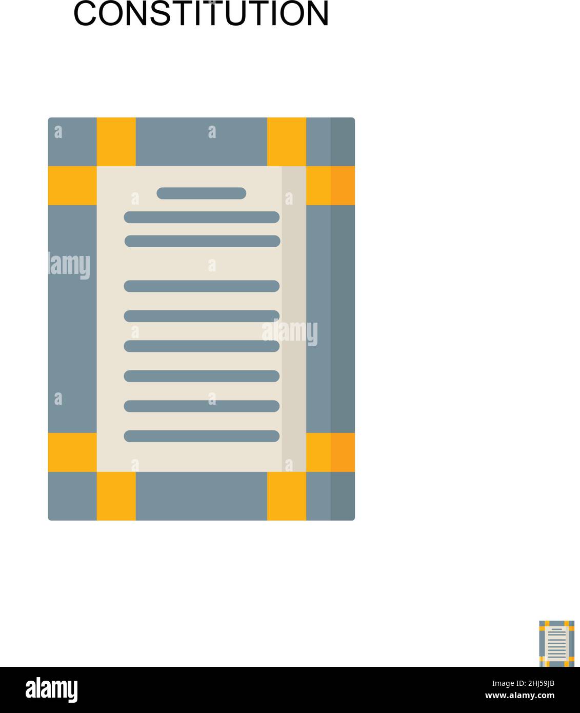Icona vettore semplice Costituzione. Modello di disegno del simbolo di illustrazione per l'elemento dell'interfaccia utente mobile Web. Illustrazione Vettoriale
