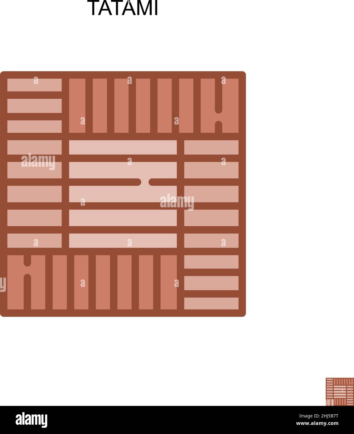 Icona vettore semplice tatami. Modello di disegno del simbolo di illustrazione per l'elemento dell'interfaccia utente mobile Web. Illustrazione Vettoriale