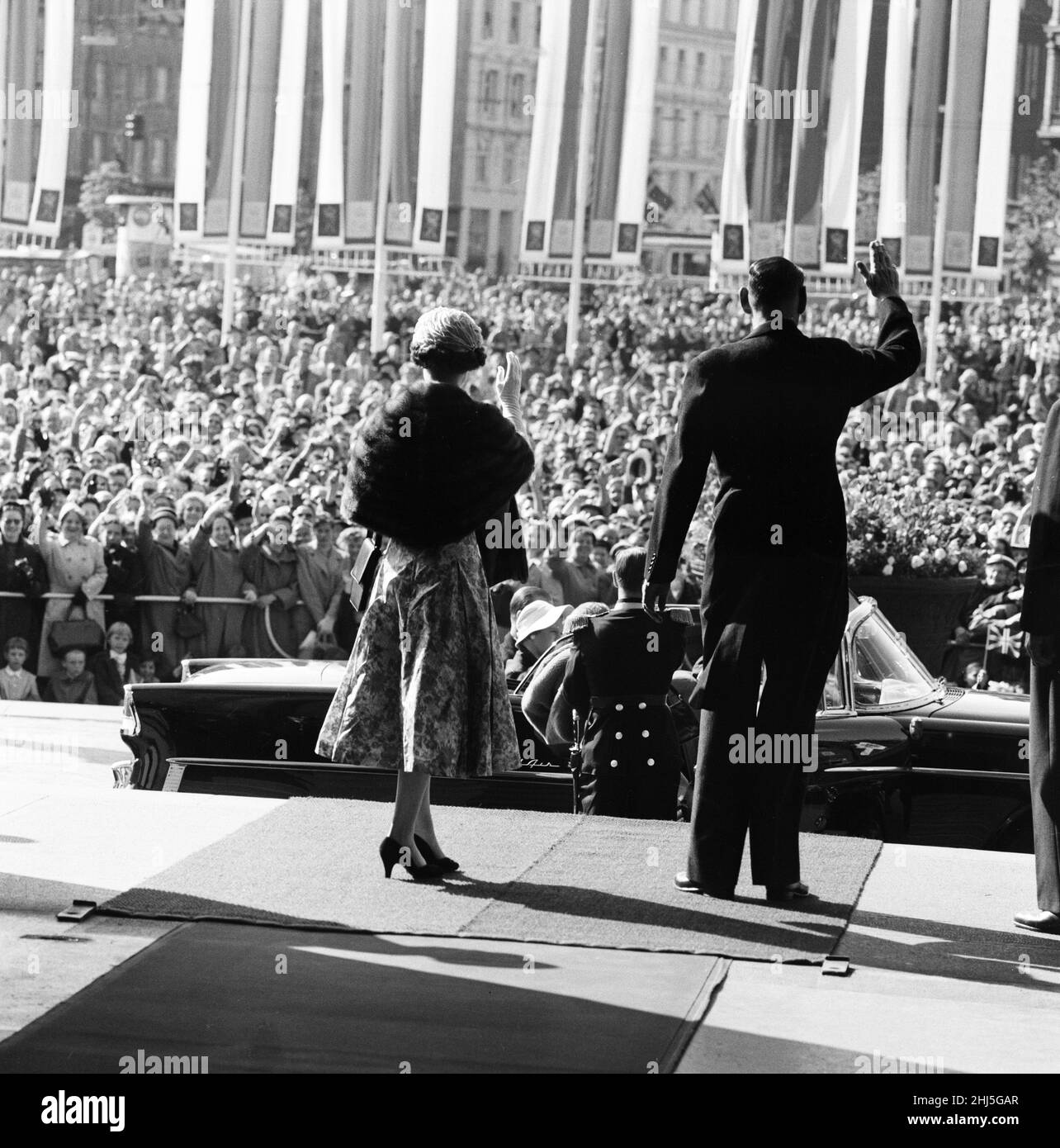 Visita in Danimarca della Regina Elisabetta II e del Principe Filippo, duca di Edimburgo. 23rd maggio 1957. Foto Stock