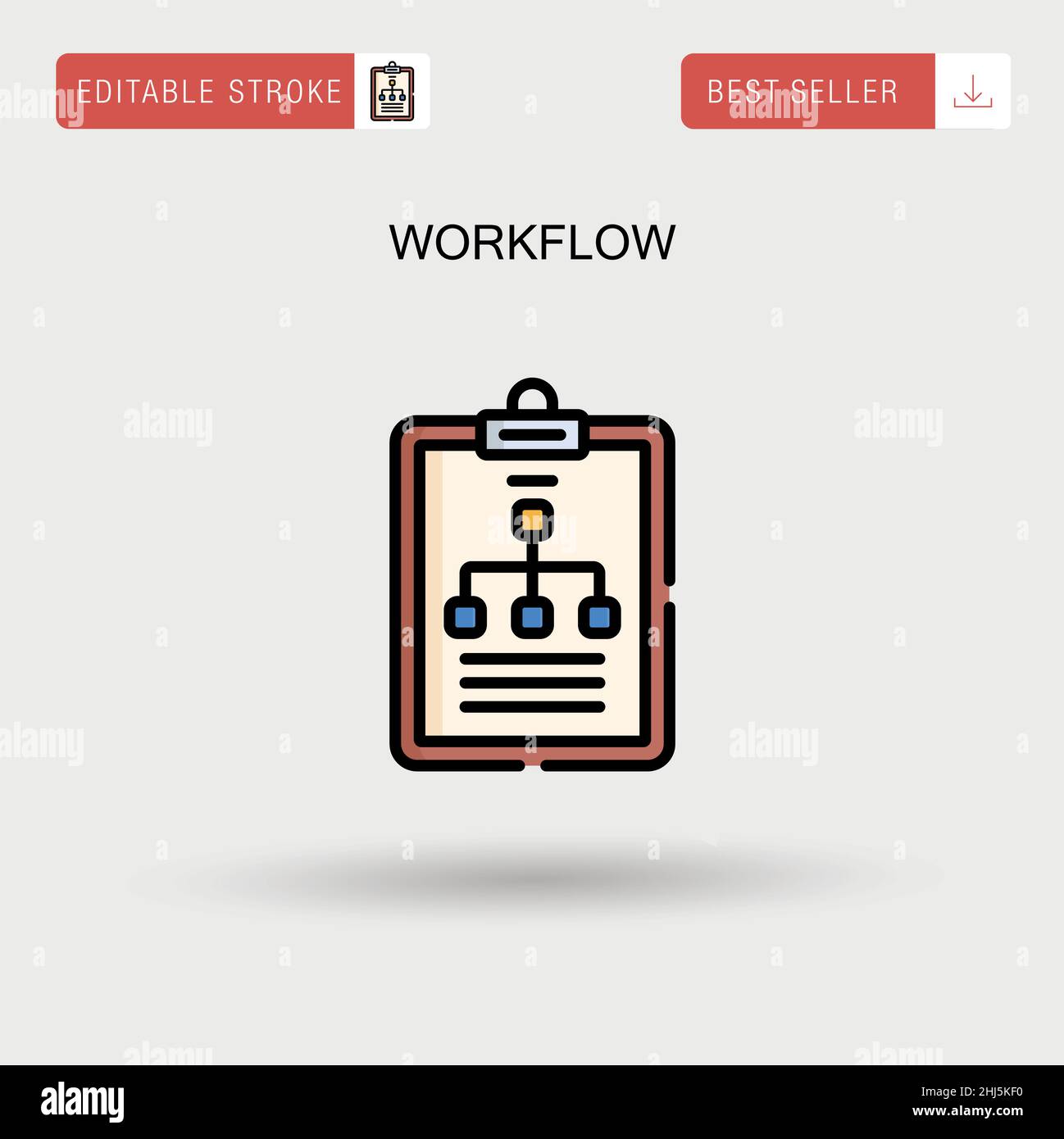 Icona vettore semplice flusso di lavoro. Illustrazione Vettoriale