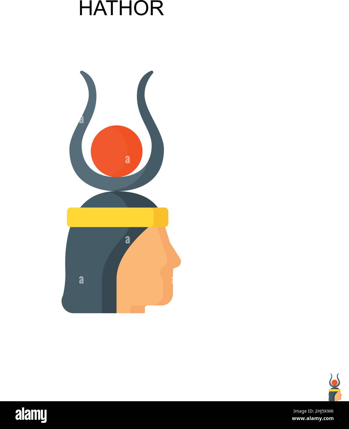 Icona vettore semplice Hathor. Modello di disegno del simbolo di illustrazione per l'elemento dell'interfaccia utente mobile Web. Illustrazione Vettoriale