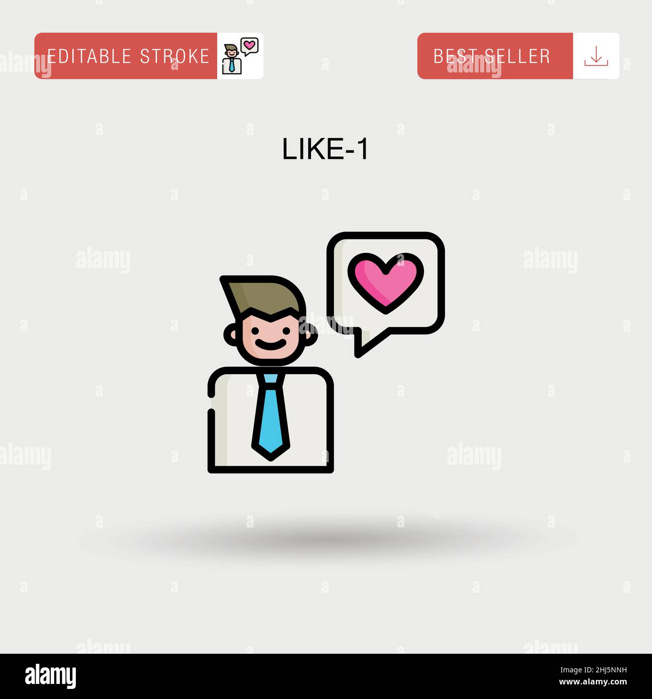 Like-1 icona vettore semplice. Illustrazione Vettoriale