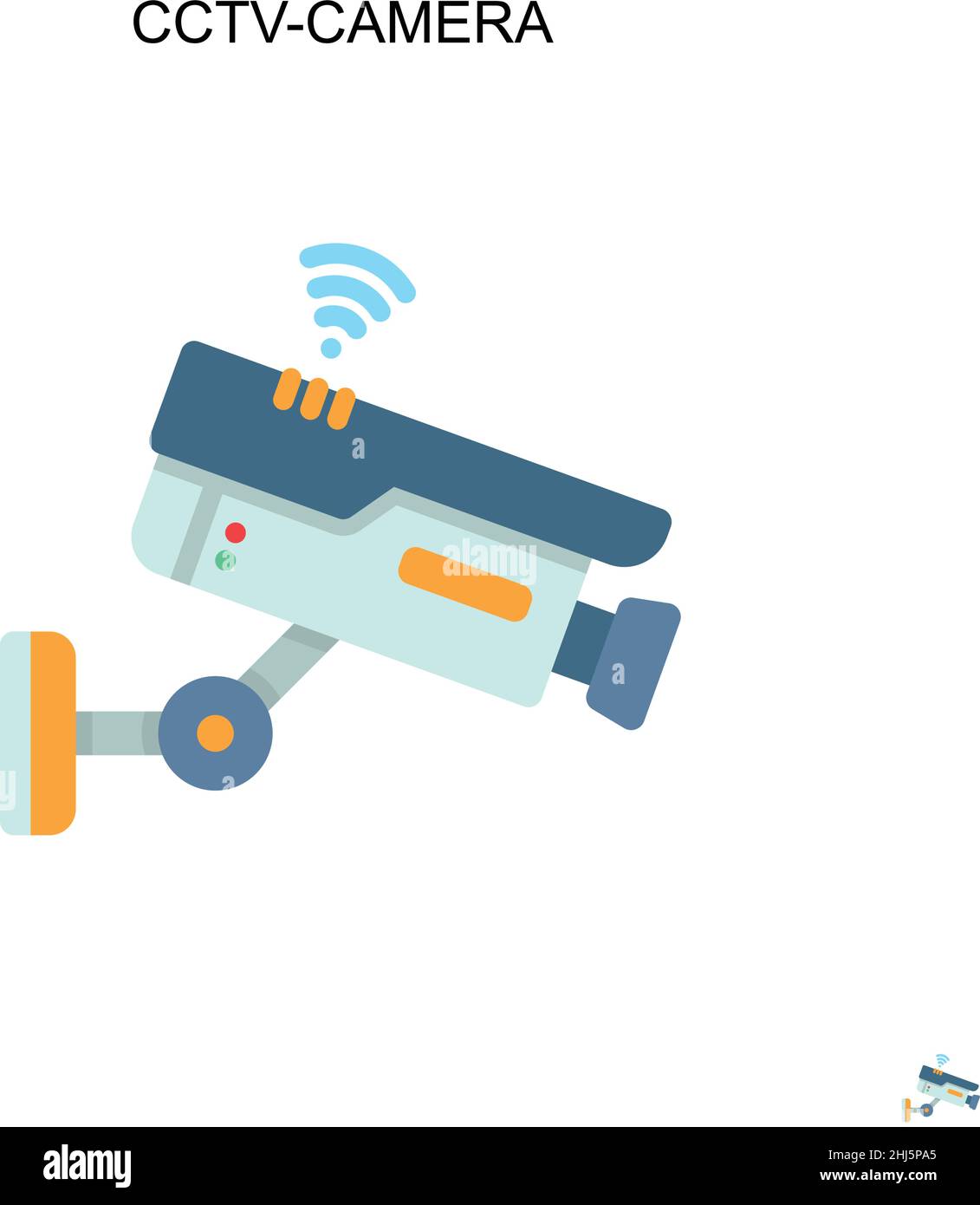 Icona vettoriale semplice della telecamera TVCC. Modello di disegno del simbolo di illustrazione per l'elemento dell'interfaccia utente mobile Web. Illustrazione Vettoriale