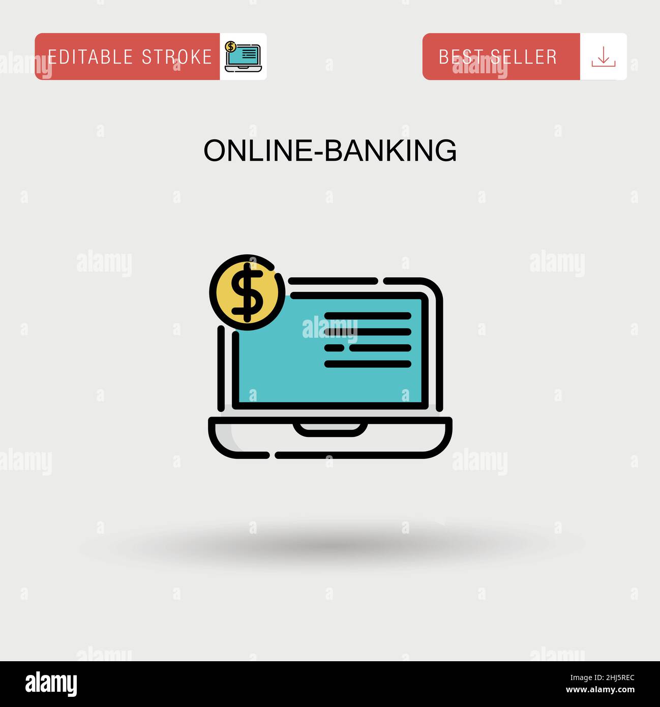 Online banking semplice icona vettoriale. Illustrazione Vettoriale