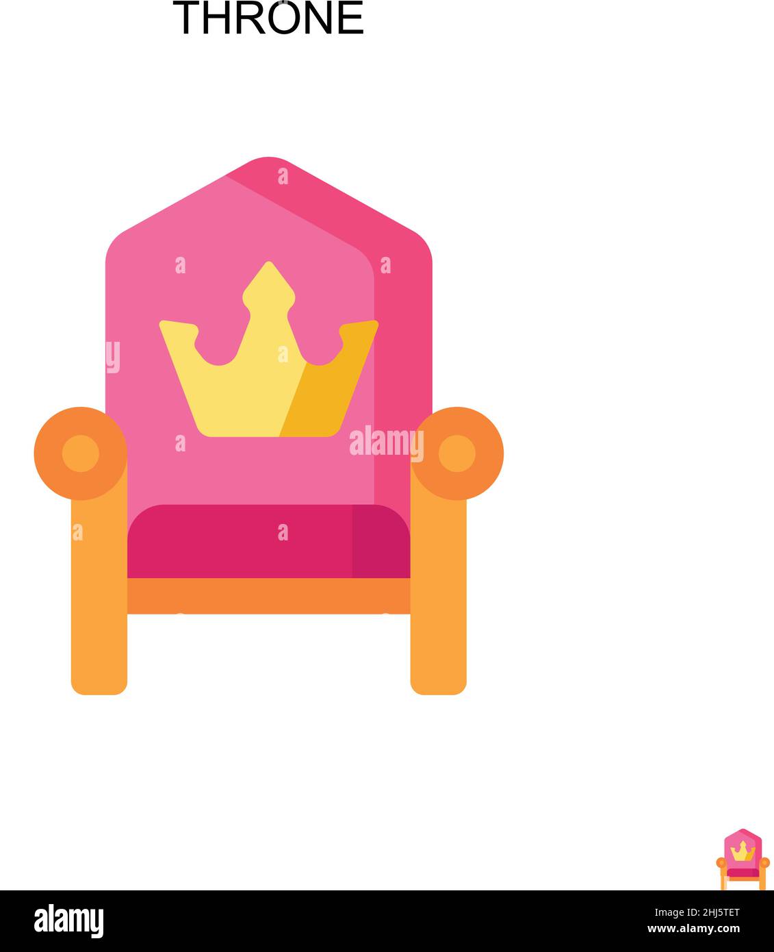 Icona vettore semplice trono. Modello di disegno del simbolo di illustrazione per l'elemento dell'interfaccia utente mobile Web. Illustrazione Vettoriale