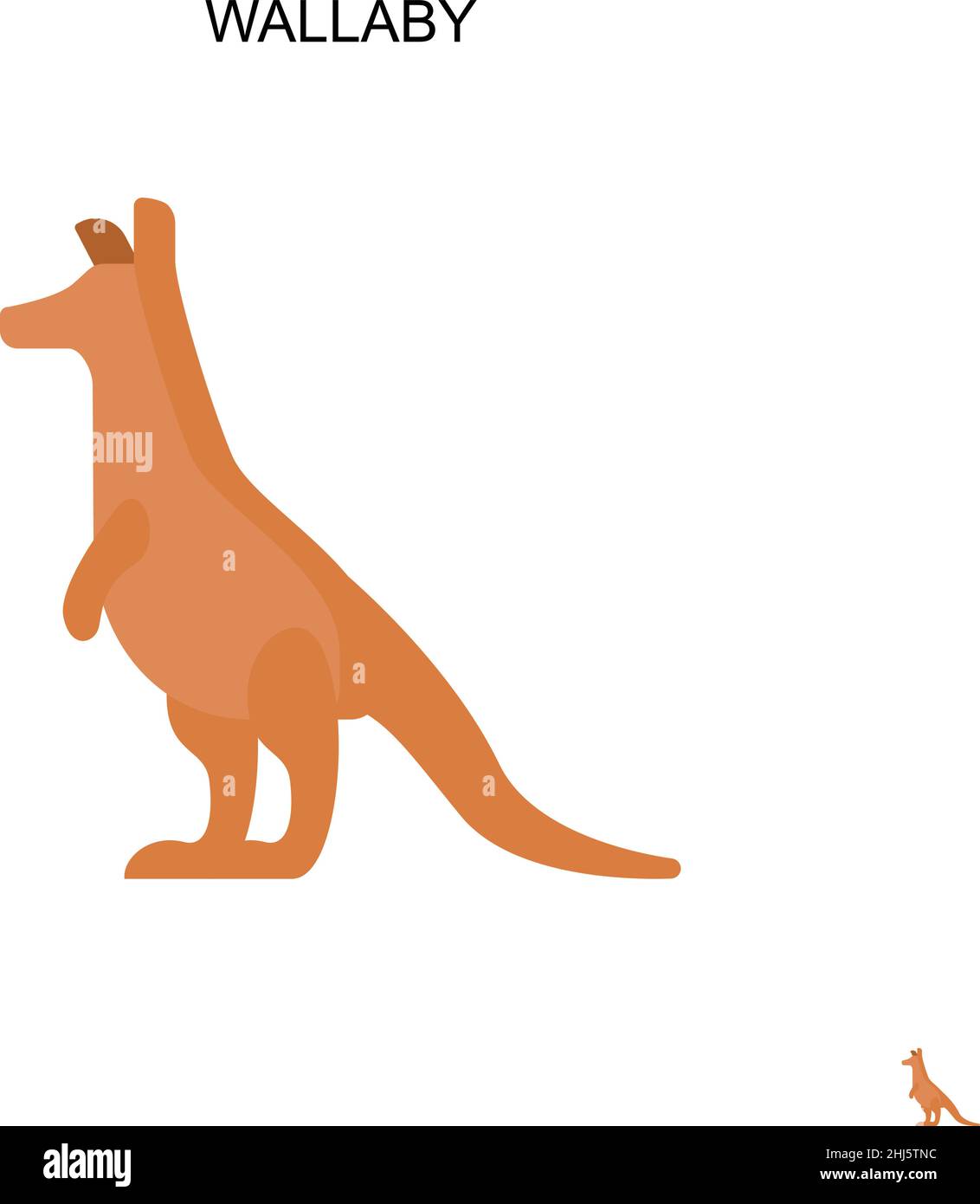 Icona vettore semplice Wallaby. Modello di disegno del simbolo di illustrazione per l'elemento dell'interfaccia utente mobile Web. Illustrazione Vettoriale